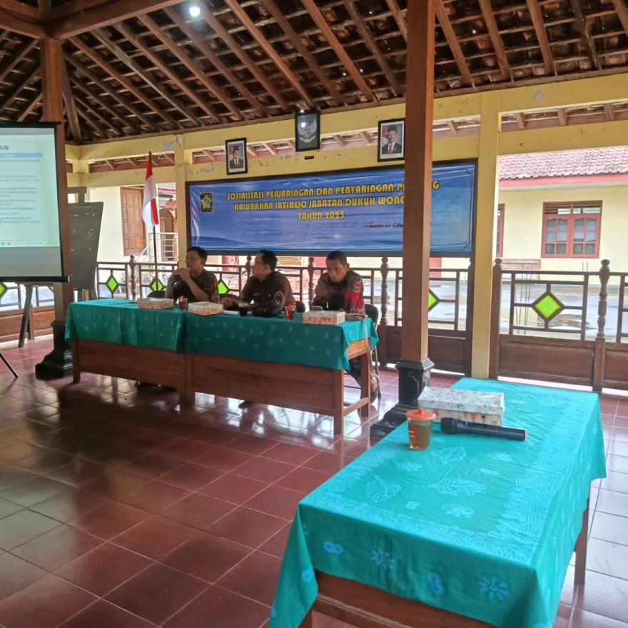 SOSIALISASI PENJARINGAN DAN PENYARINGAN PAMONG KALURAHAN JATIREJO JABATAN DUKUH WONOGIRI TAHUN 2025